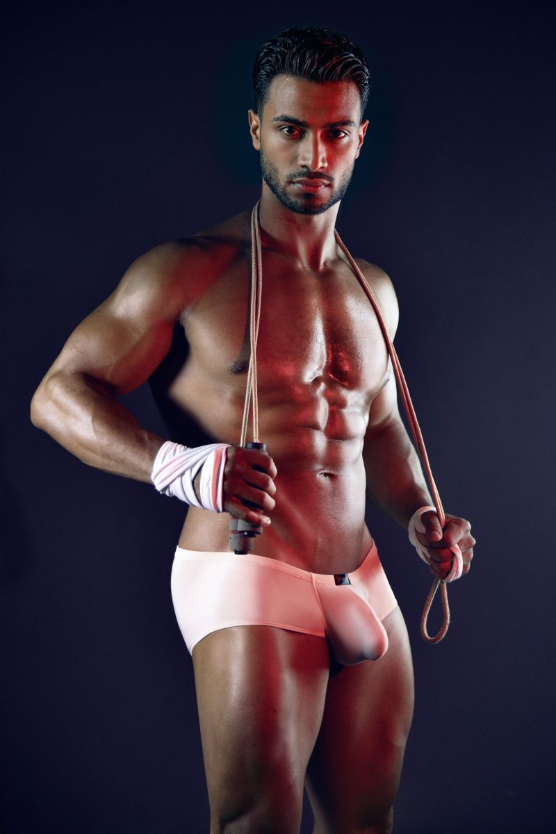 Gray Pikante Thot Trunk 26088 by CITYBOYZ★USA, close-up of men's underwear with detailed stitching and snug fit.