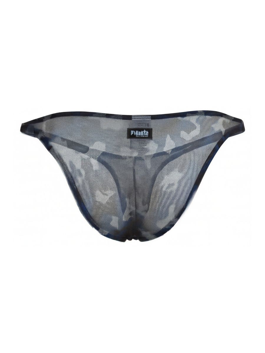 Colorful Pikante Hexa Bikini underwear by CITYBOYZ★USA, featuring a multi-colored geometric design, shown on a model.