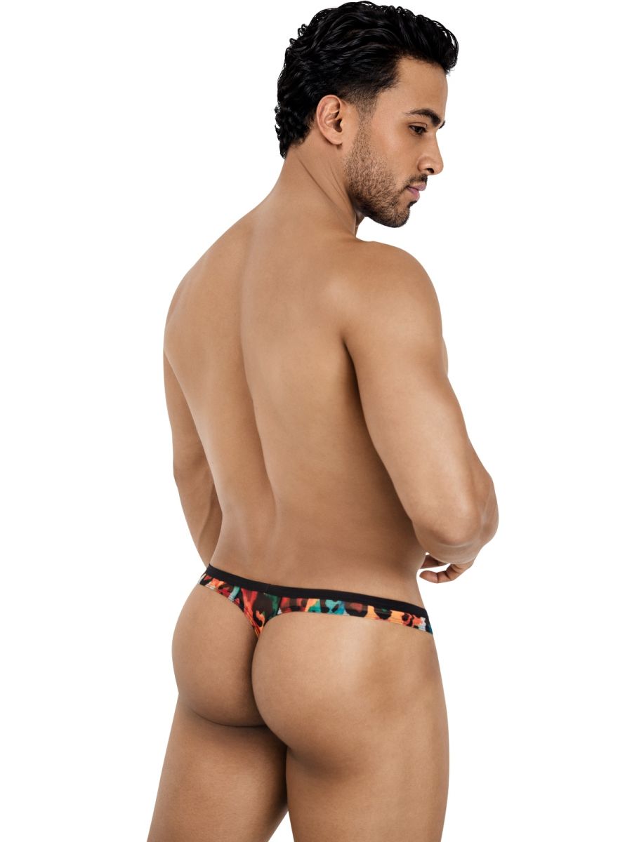 Colorful Pikante Animal Thong by CITYBOYZ★USA featuring vibrant multi-colored animal print fabric.