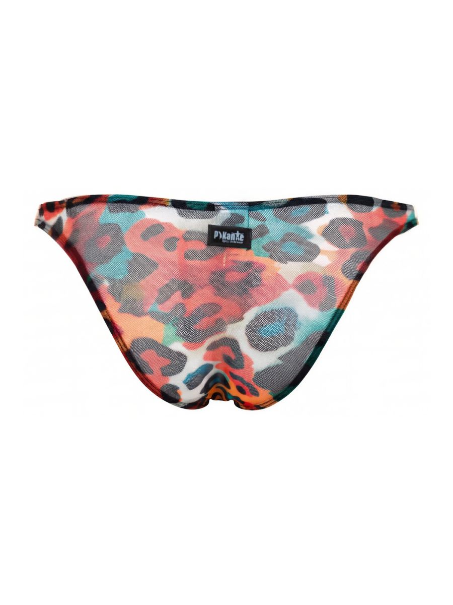 Colorful Pikante Animal Bikini Underwear by CITYBOYZ USA featuring vibrant multicolored animal print fabric.