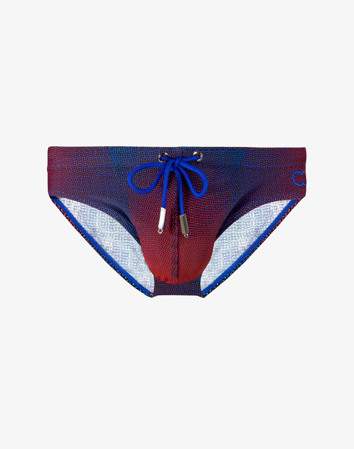 CITYBOYZ★USA Pixel Pop swim brief featuring a vibrant pixel pattern, designed for comfortable and stylish swimming.