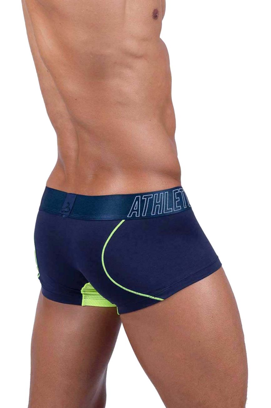 Navy blue Private Structure athlete trunk by CITYBOYZ★USA with a comfortable waistband and sleek design.