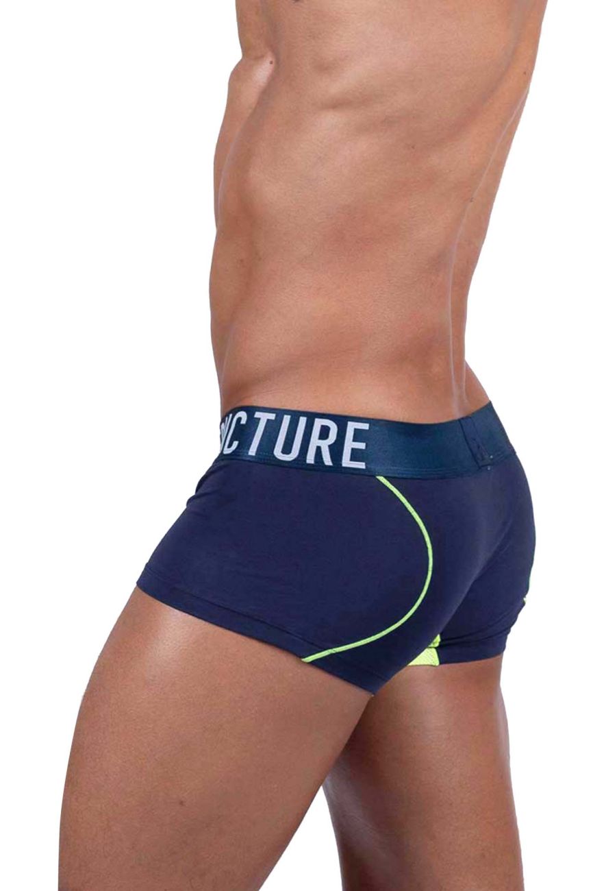 Private Structure athlete trunk in navy ranger color by CITYBOYZ USA, showing the waistband and fabric texture.