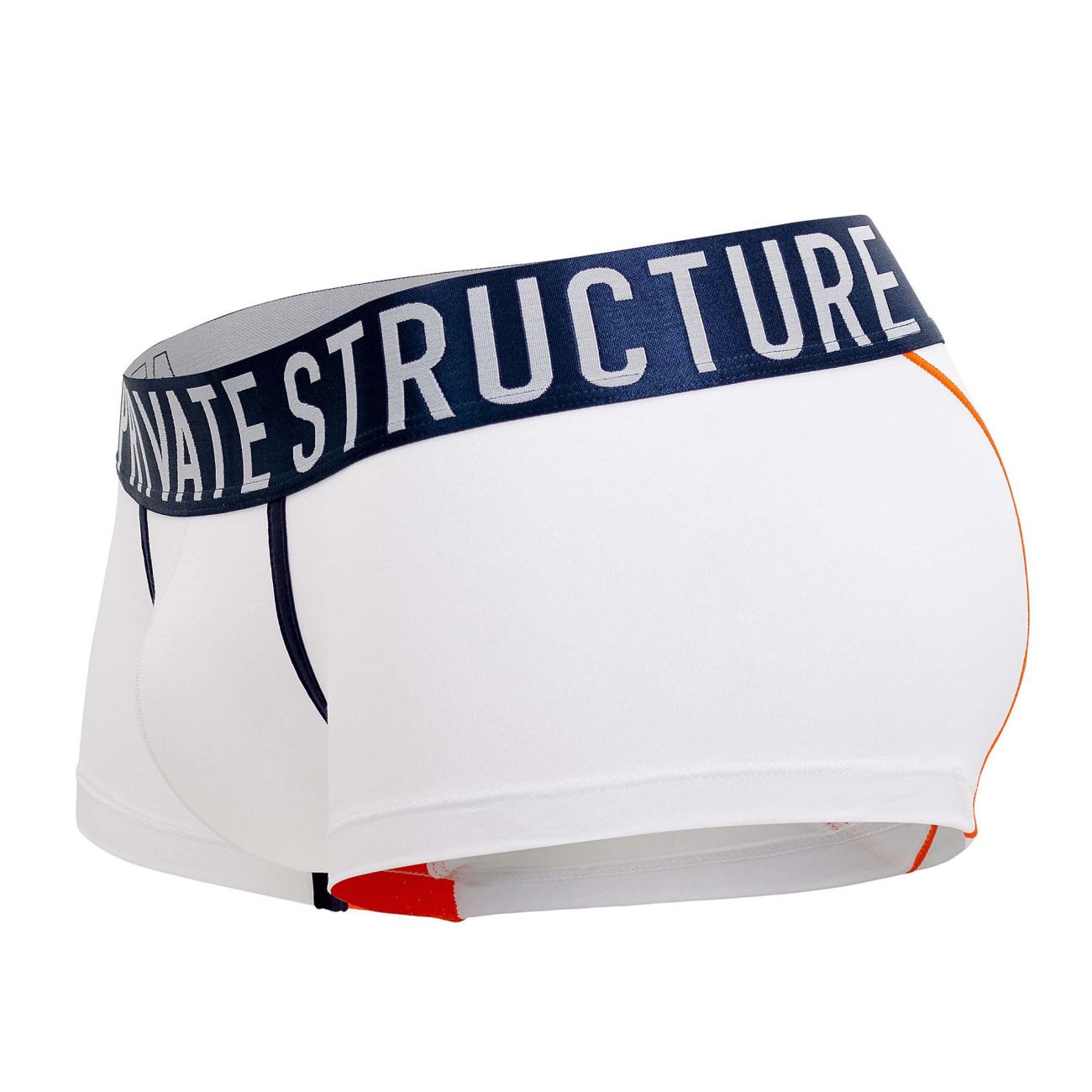 White Private Structure athlete trunk by CITYBOYZ USA with a sleek design, displayed on a plain background.