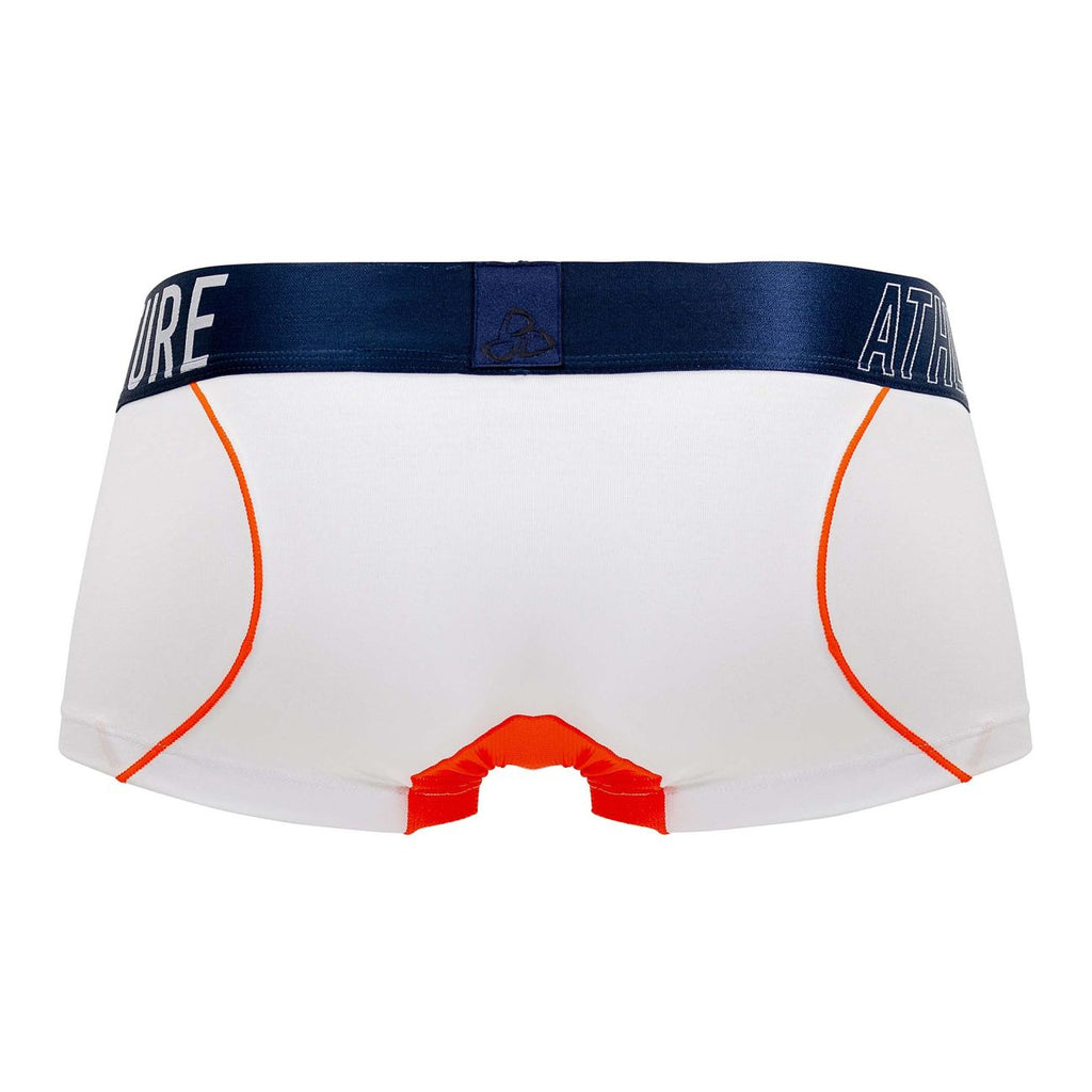 White CITYBOYZ★USA Private Structure athlete trunk with comfortable fit and stylish design, displayed on a model.