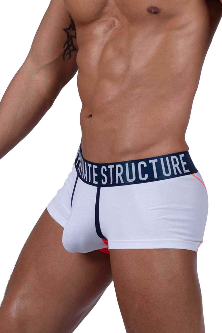 White Private Structure Athlete Trunk by CITYBOYZ★USA, featuring a sleek design and comfortable fit, displayed on a plain background.