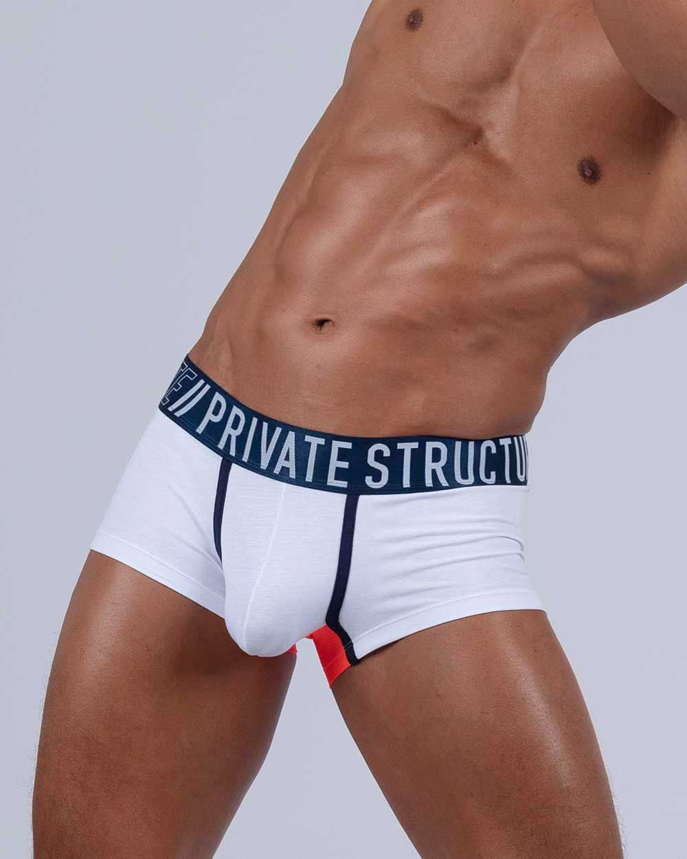 White Private Structure Athlete Trunk by CITYBOYZ USA featuring sleek design and comfortable fit.