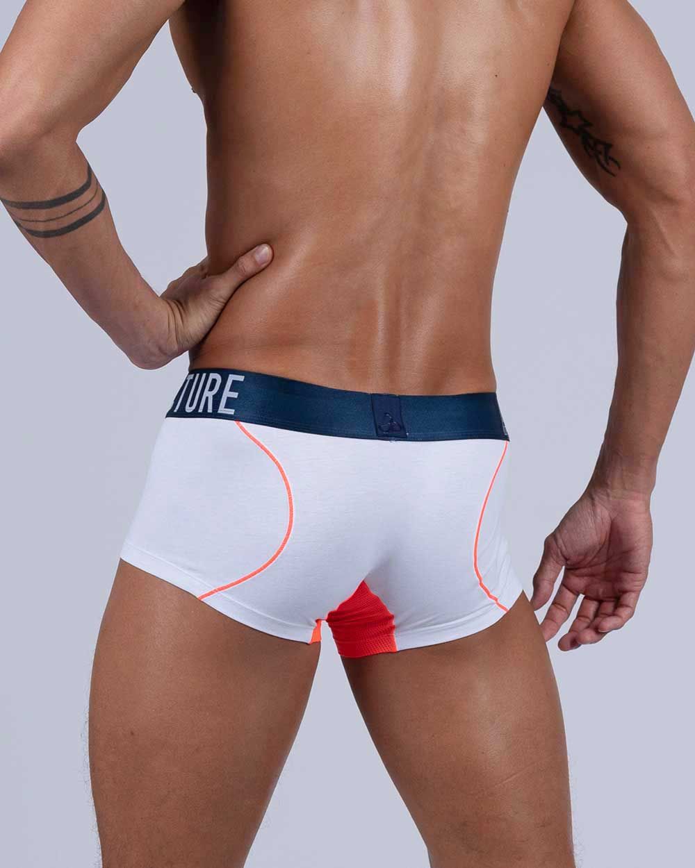 White Private Structure Athlete Trunk by CITYBOYZ★USA with sleek design, displayed on a neutral background.