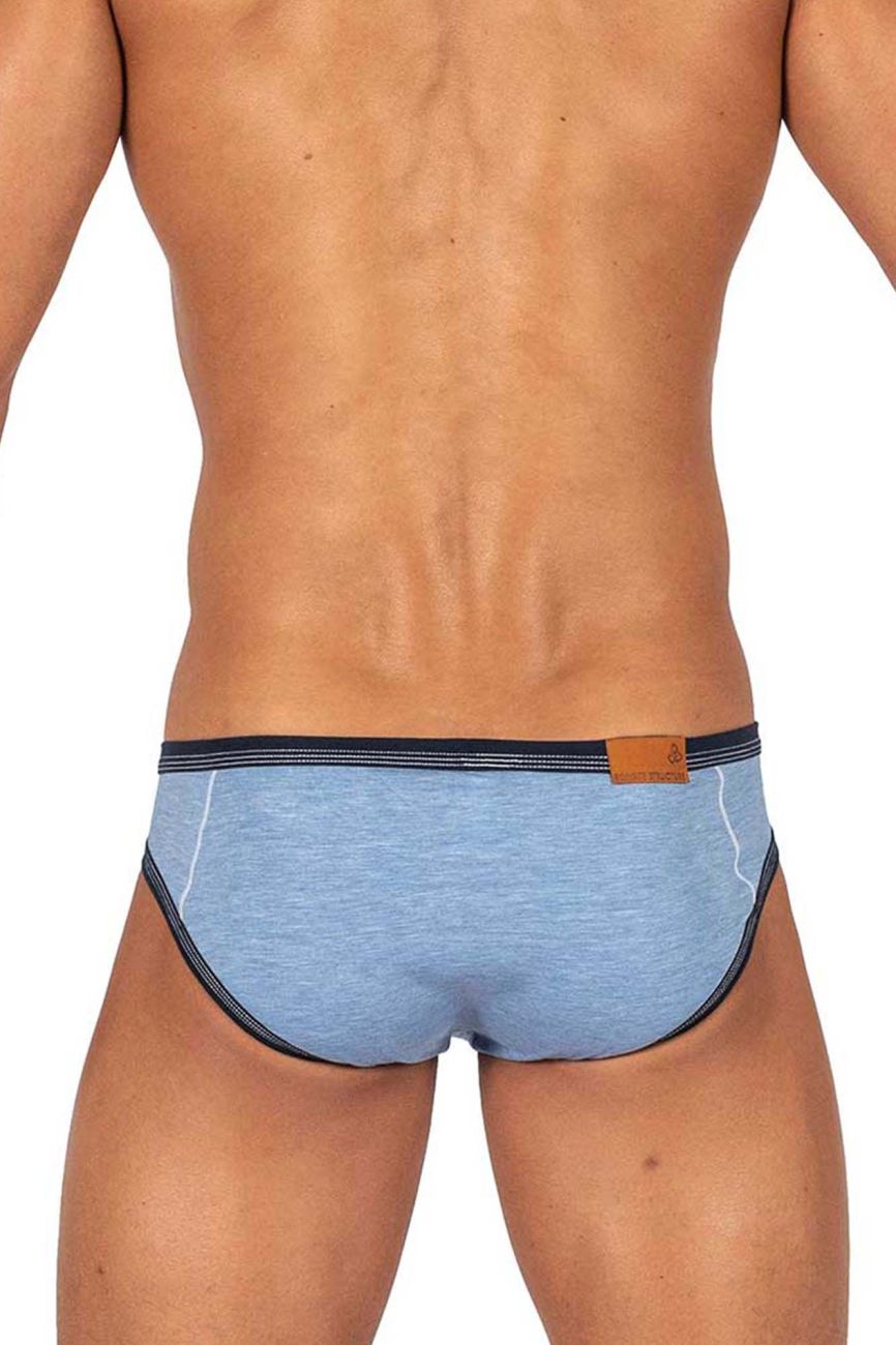 Private Structure Barn Boy low rise mini brief underwear in denim, featuring a sleek fit and subtle branding from CITYBOYZ USA.