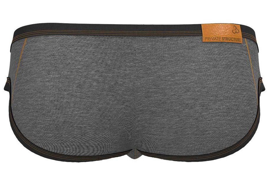 CityBoyz USA Private Structure Barn Boy low rise mini brief underwear in stone gray, featuring a snug fit and modern design.