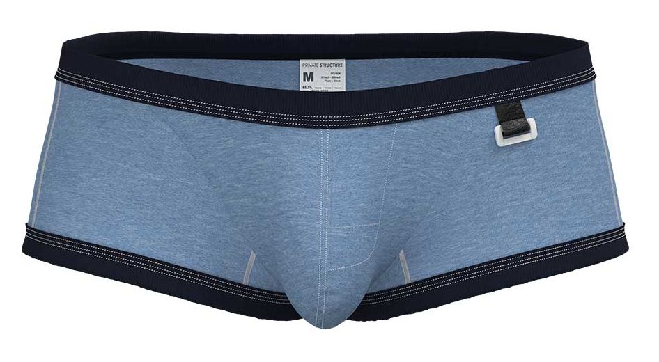 CityBOYZ USA Private Structure Barn Boy low rise trunk underwear in denim fabric, featuring a comfortable waistband and modern design.