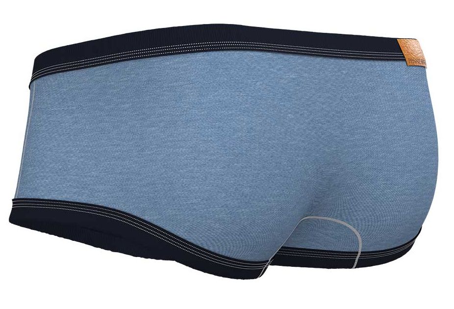 CityBOYZ USA Private Structure Barn Boy low rise trunk underwear in denim, featuring a comfortable fit and stylish design.