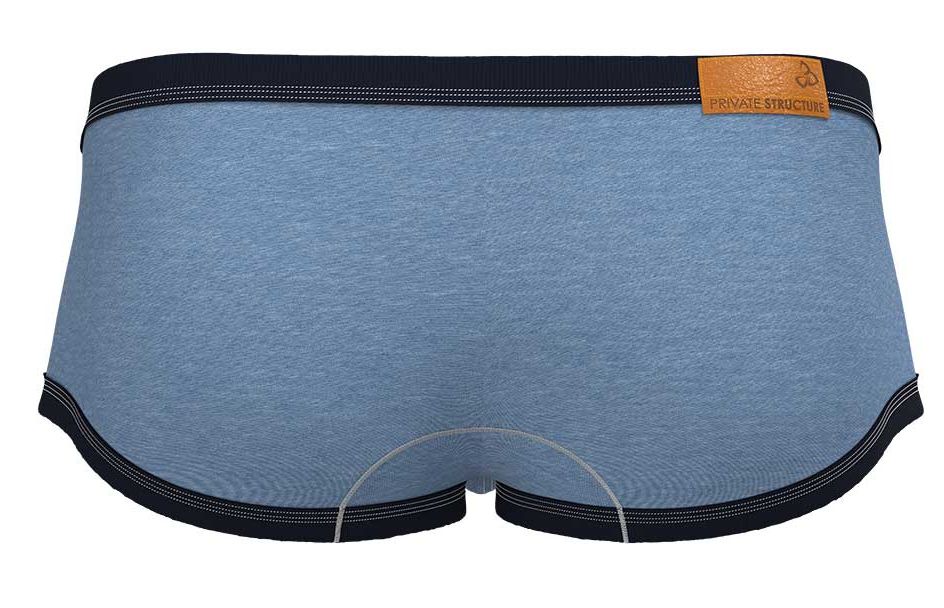 CITYBOYZ USA Private Structure Barn Boy low rise trunk underwear in denim fabric, displayed on a model.