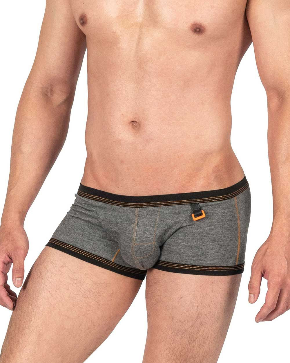 CITYBOYZ★USA Private Structure Barn Boy low-rise trunk underwear in stone gray, featuring a snug fit and comfortable waistband.