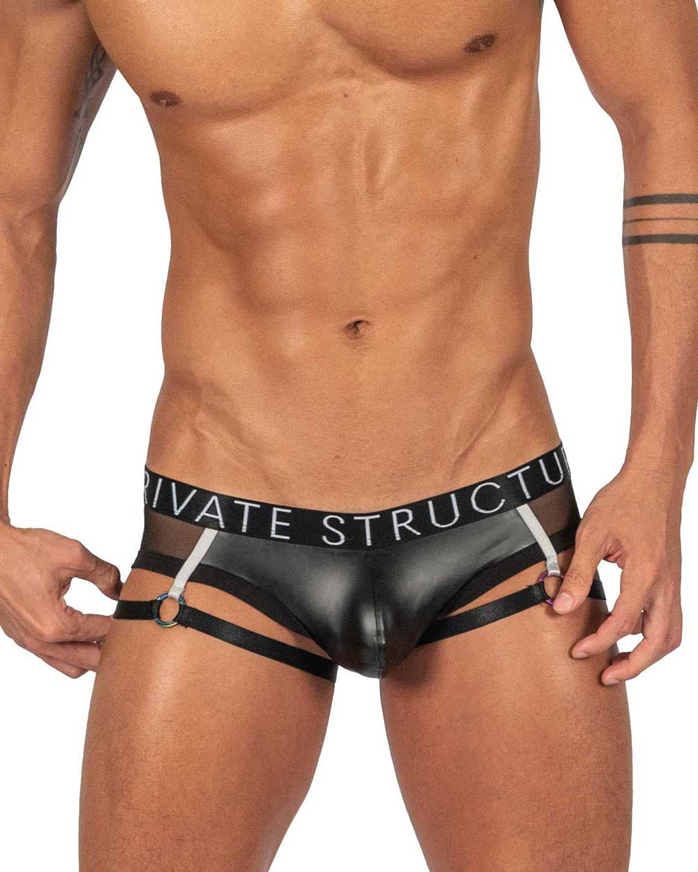 Black Private Structure Alpha Low Waist Boxer Brief by CITYBOYZ USA featuring a sleek, fitted design and low-rise waist.