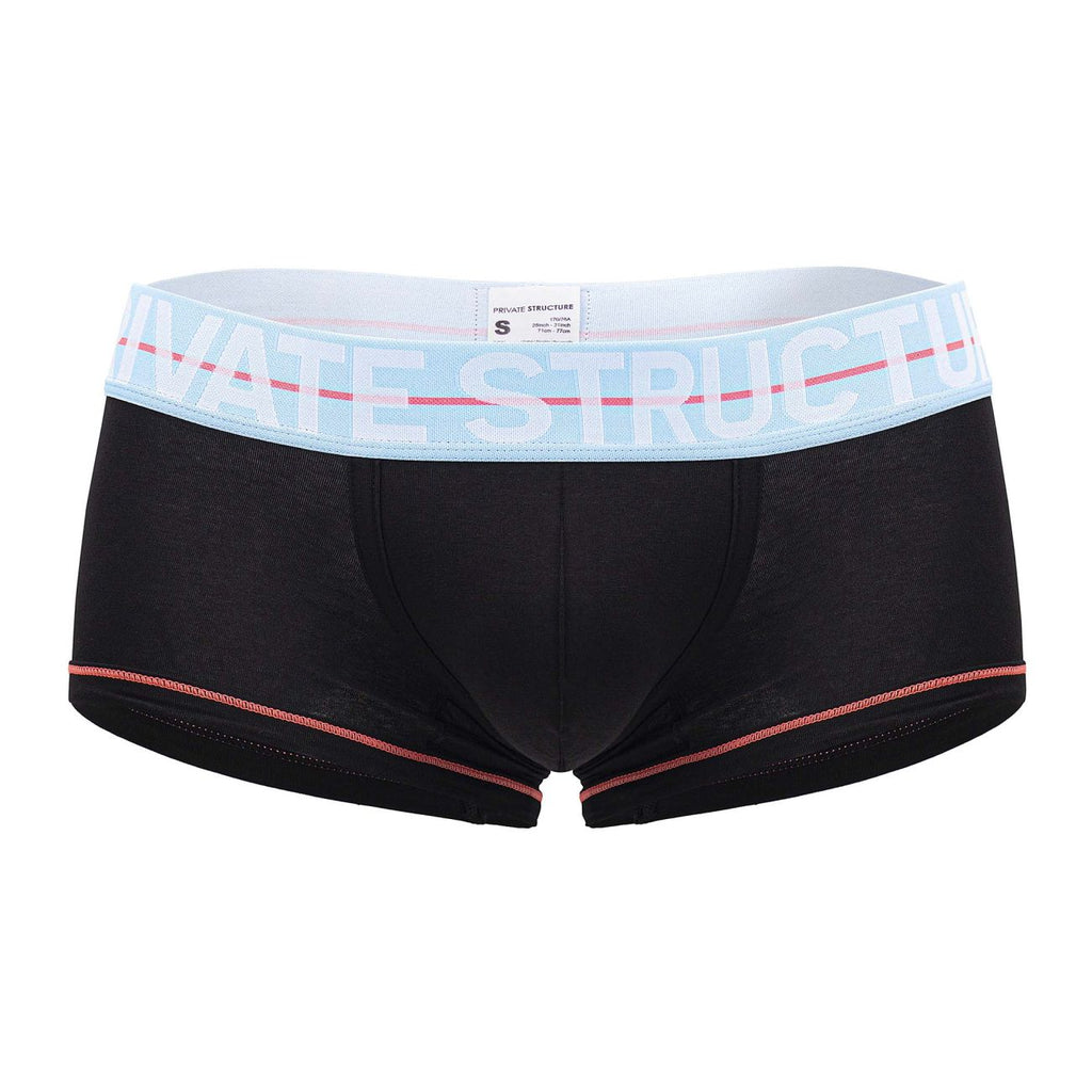 Black CITYBOYZ USA Private Structure Mo Lite mid-waist boxer briefs with a sleek, comfortable fit and modern design.