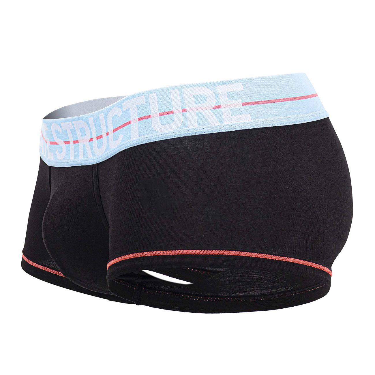 Black CITYBOYZ★USA Private Structure Mo Lite mid waist boxer briefs shown in a close-up view.