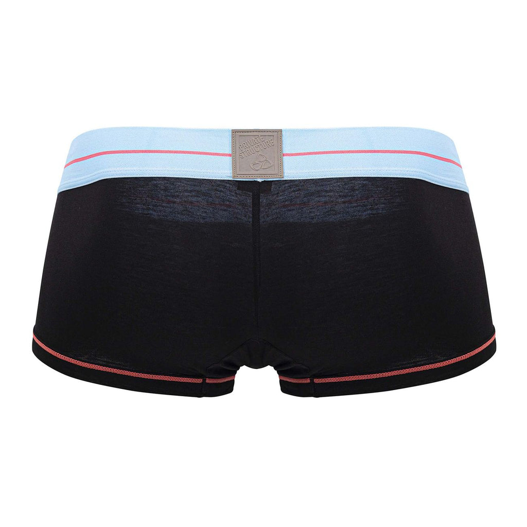 Black CITYBOYZ USA Private Structure Mo Lite mid waist boxer briefs with a sleek fit and comfortable design.