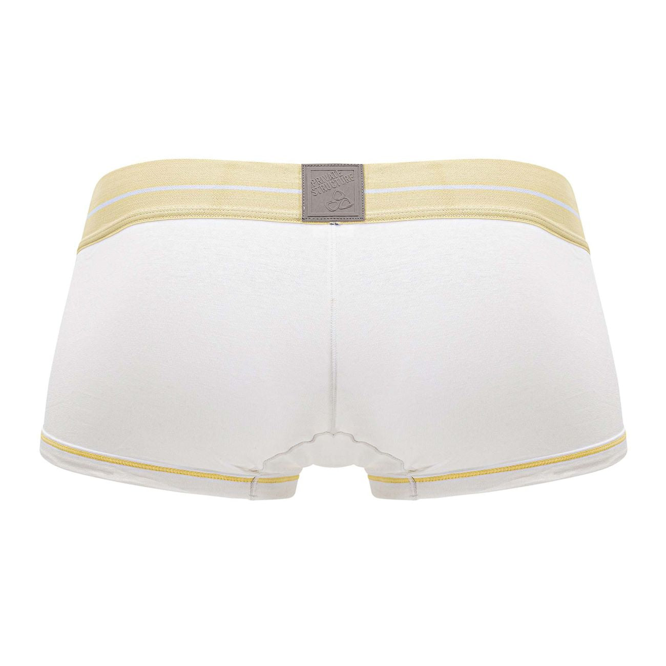 White Private Structure Mo Lite mid waist boxer brief by CITYBOYZ★USA, showcasing the comfortable fit and sleek design.