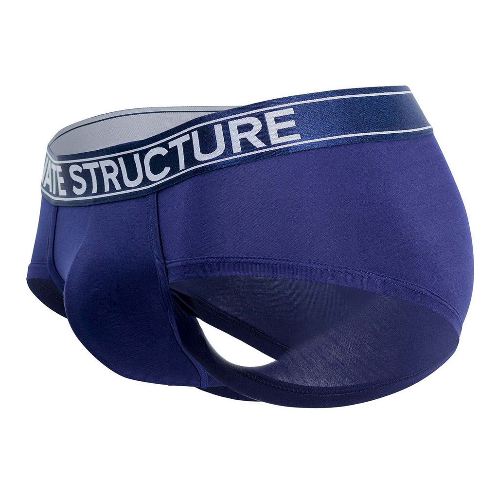 Private Structure Platinum bamboo brief underwear by CITYBOYZ USA in midnight navy, featuring sleek, comfortable design and natural bamboo fabric.