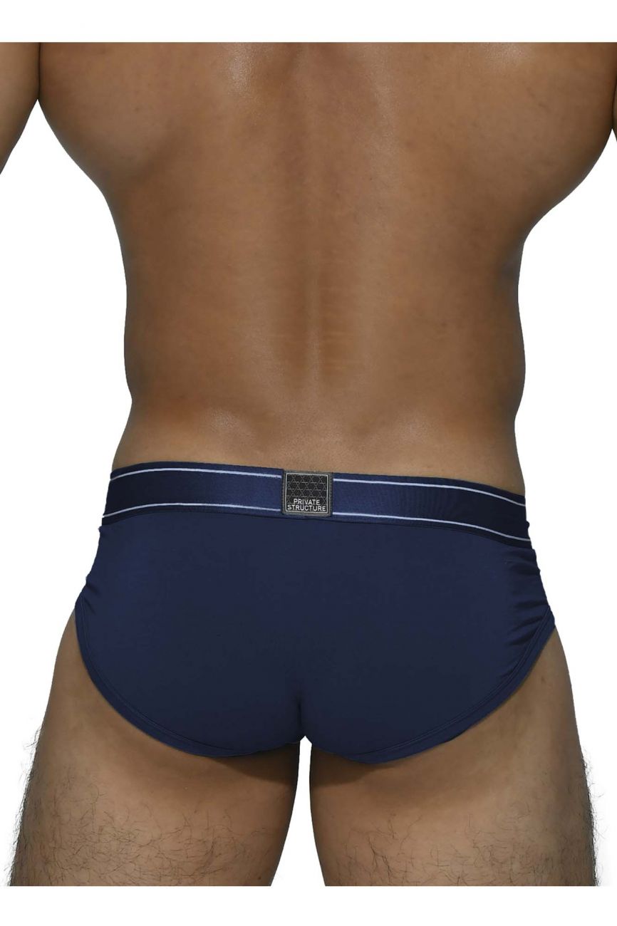 Private Structure Platinum Bamboo brief underwear by CITYBOYZ USA in midnight navy, showing the soft bamboo fabric and comfortable fit.