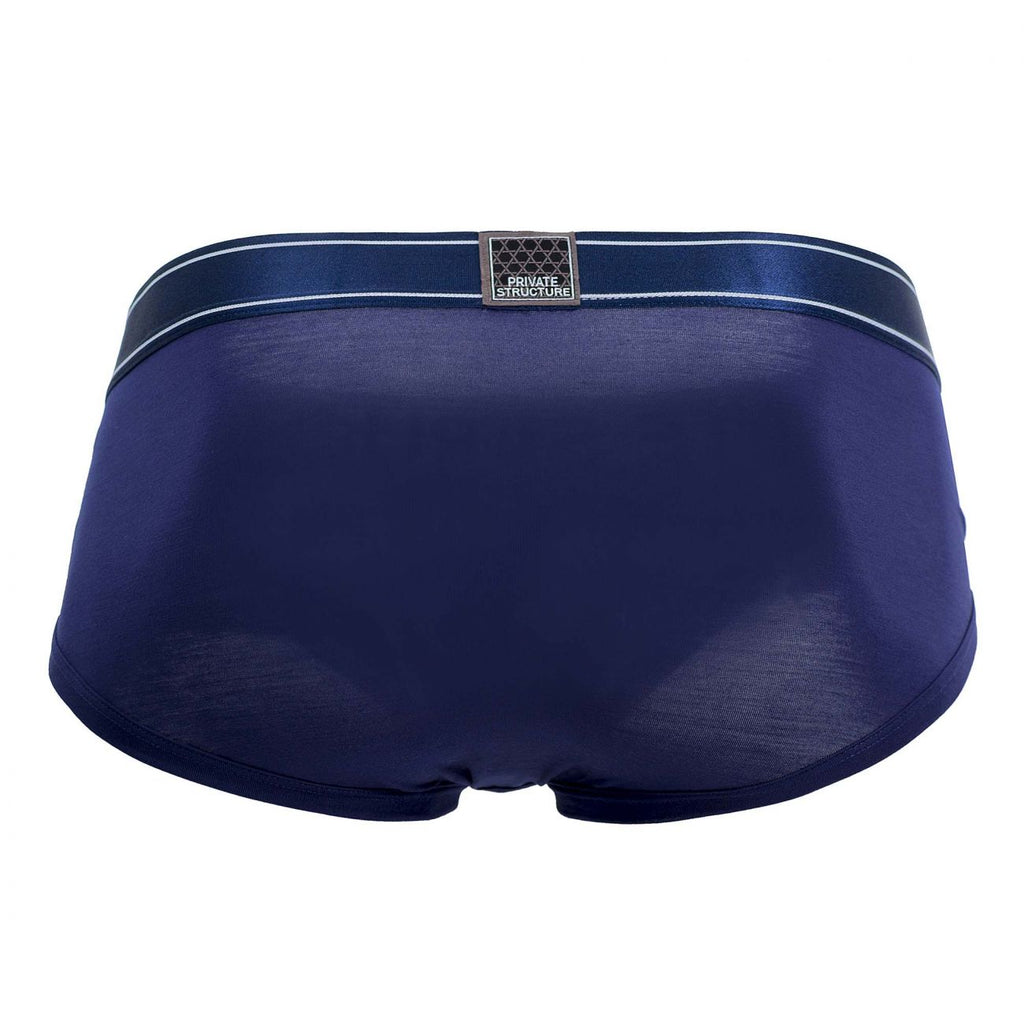 Private Structure Platinum Bamboo Brief underwear by CITYBOYZ★USA in midnight navy, featuring soft bamboo fabric and a comfortable fit.