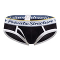 Black CITYBOYZ★USA Private Structure classic mid waist mini brief underwear on a model, showcasing the comfortable fit and sleek design.