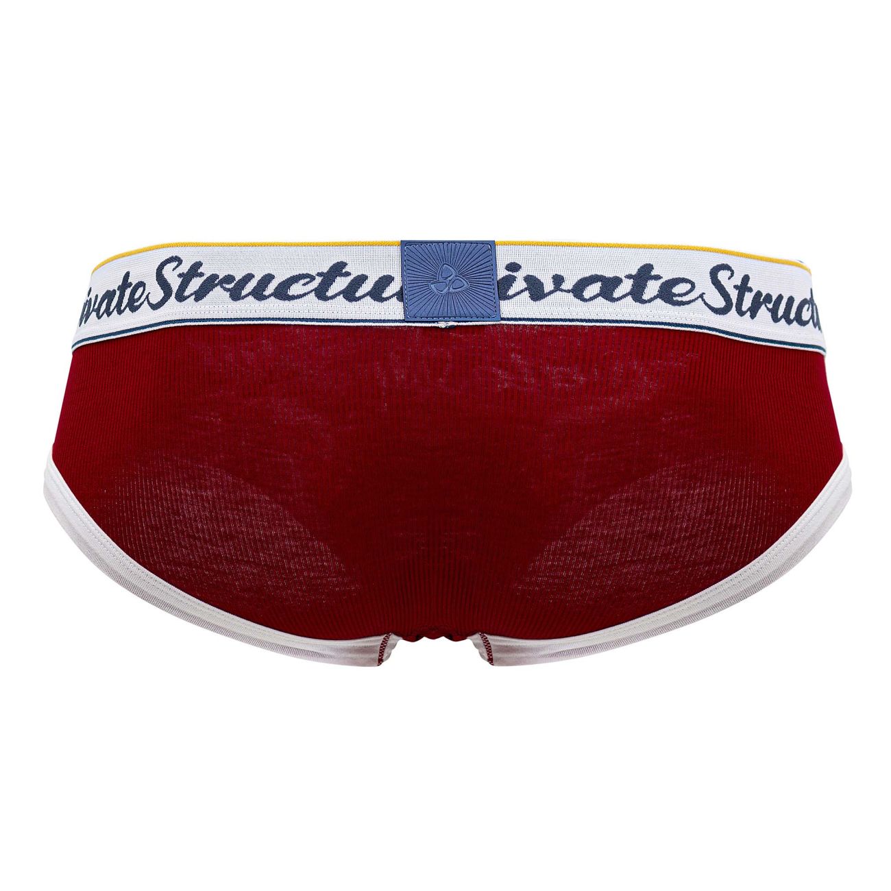 Red Private Structure Classic Mid Waist Mini Brief underwear by CITYBOYZ USA, featuring a snug fit and smooth fabric.