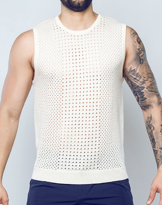 2Eros Riviera Crochet Muscle Tank Tank Top- CITYBOYZ★USA