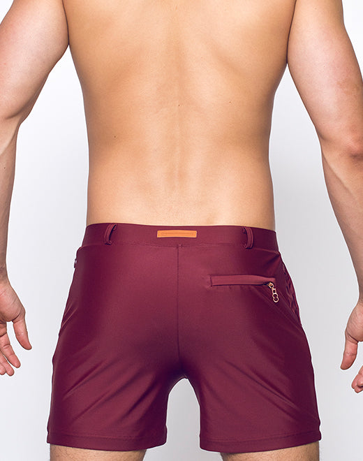 CITYBOYZ★USA 2Eros Bondi Short in blue, casual men's shorts with a relaxed fit and adjustable waistband, front and back views.