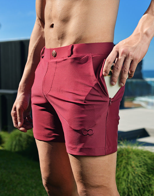 Light blue CITYBOYZ★USA 2Eros Bondi Shorts with adjustable waistband and casual fit, displayed on a neutral background.