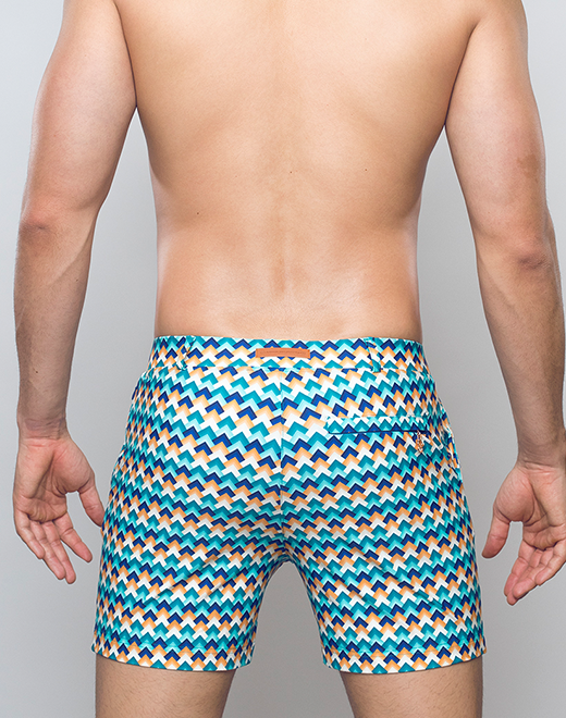 CITYBOYZ★USA 2Eros Bondi Short in black, casual men's shorts with a relaxed fit and waistband, shown on a model.