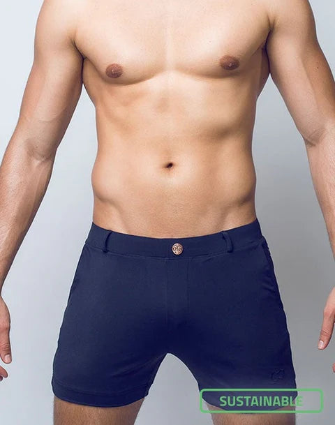 Black CITYBOYZ★USA 2Eros Bondi Short for men, showcasing a stylish casual shorts design with a comfortable fit.