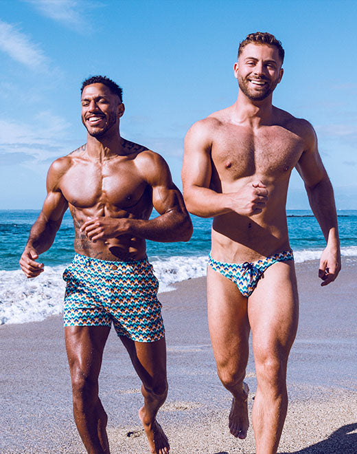 CityBOYZ★USA 2Eros Bondi Shorts displayed on a model, featuring a casual fit and stylish design, perfect for warm weather.