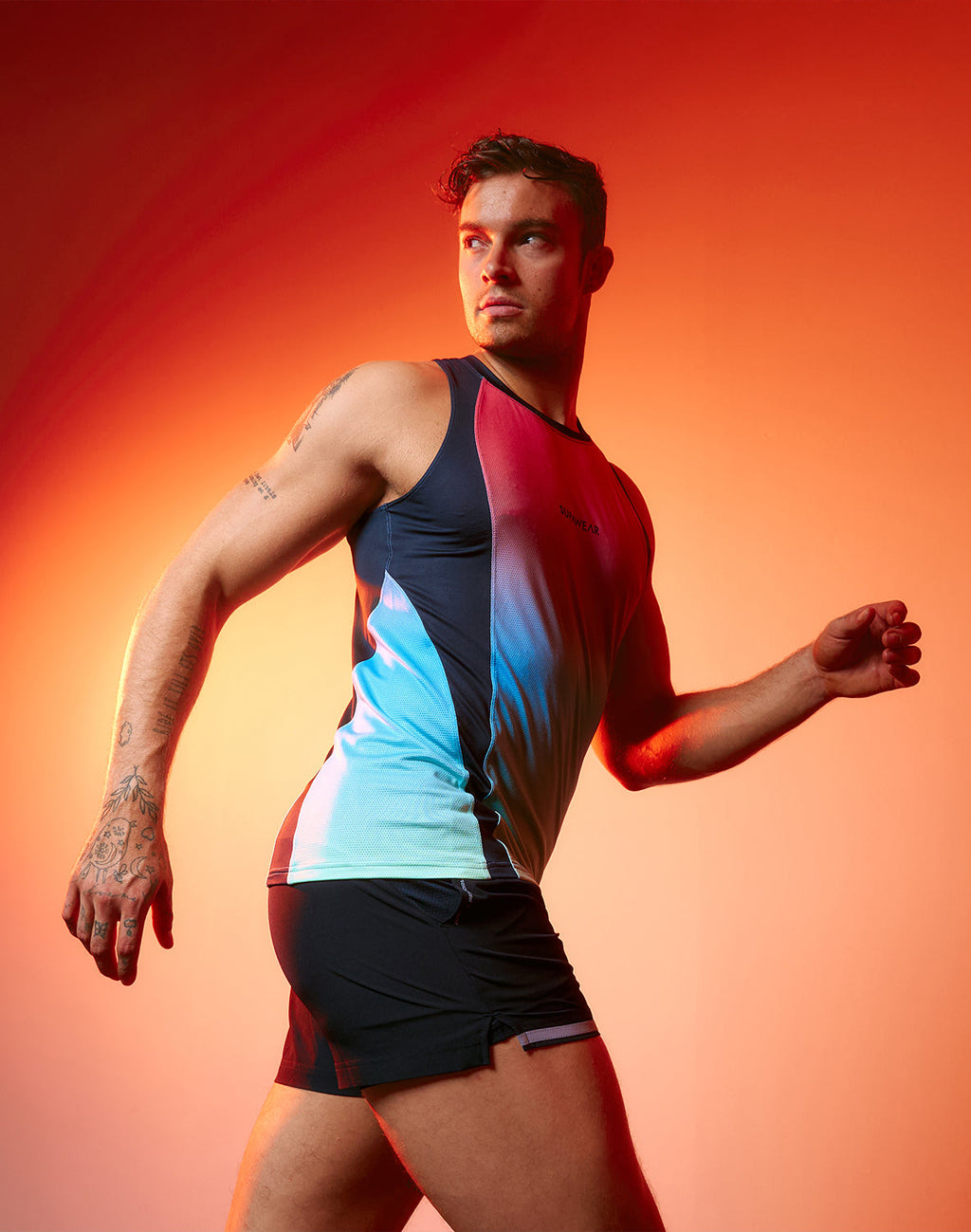 CITYBOYZ★USA Supawear SPR Performance Gradient Tank Top, athletic sleeveless shirt with vibrant color gradient design