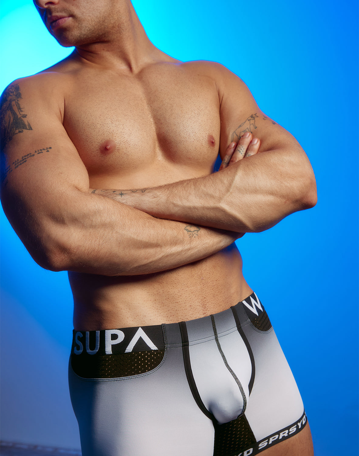 Black and white Supawear SPR Max Gradient Trunk by CITYBOYZ★USA, featuring a sleek gradient design and comfortable fit.