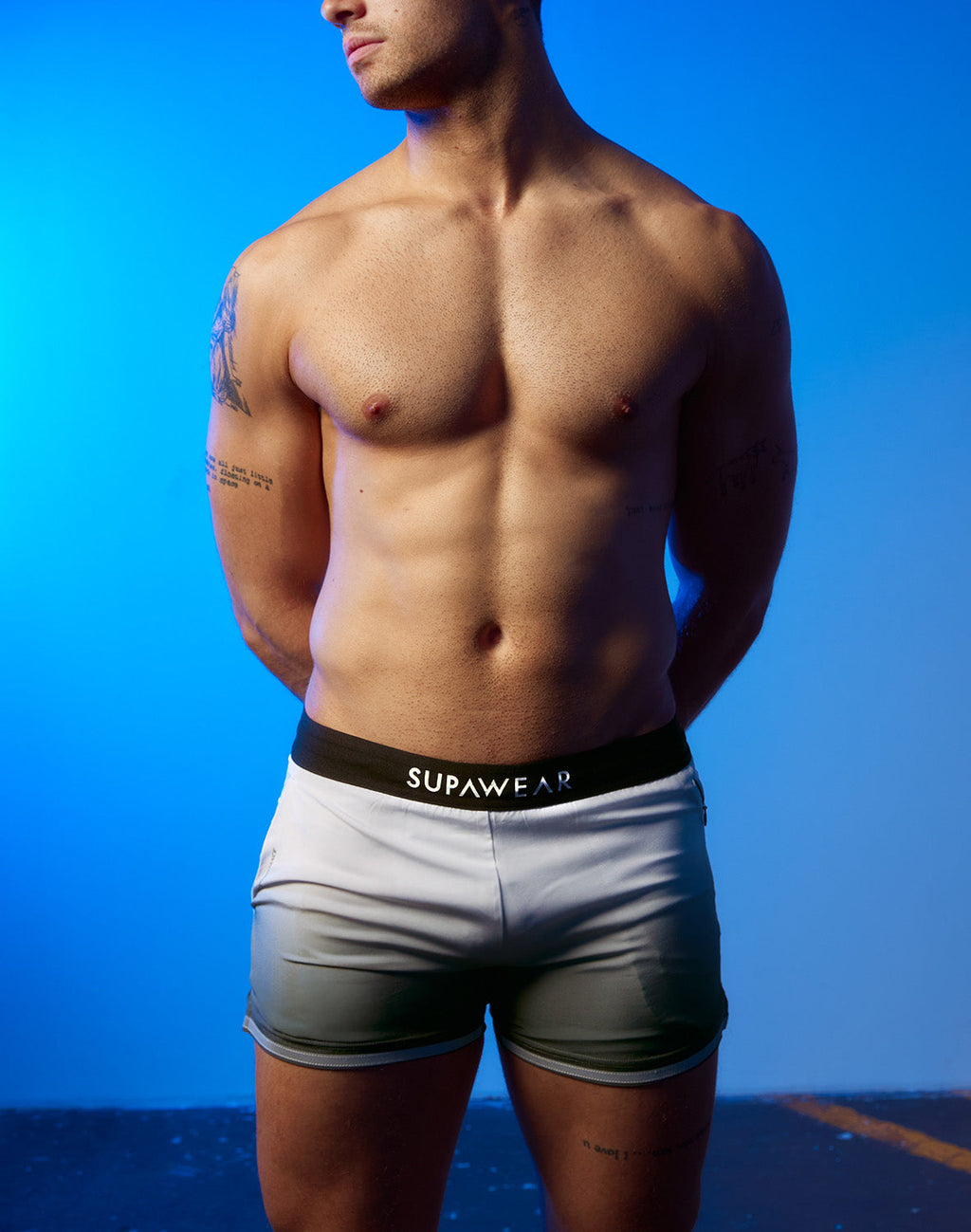 Black Supawear SPR Performance Shorts by CITYBOYZ★USA featuring a gradient design, athletic fit, and comfortable fabric.