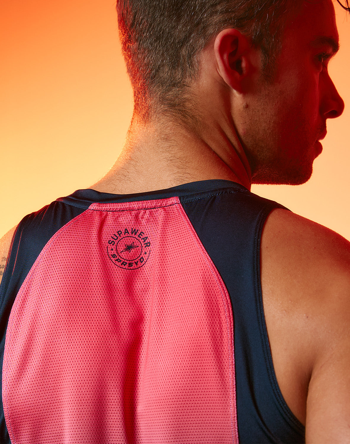 Supawear SPR Performance Gradient Tank Top by CITYBOYZ★USA featuring a rainbow-colored sleeveless athletic tank top with a fitted design.