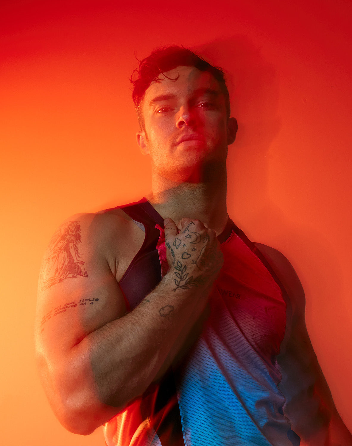 CITYBOYZ★USA Supawear SPR Performance Gradient Tank Top featuring a vibrant rainbow gradient design and sleeveless fit.