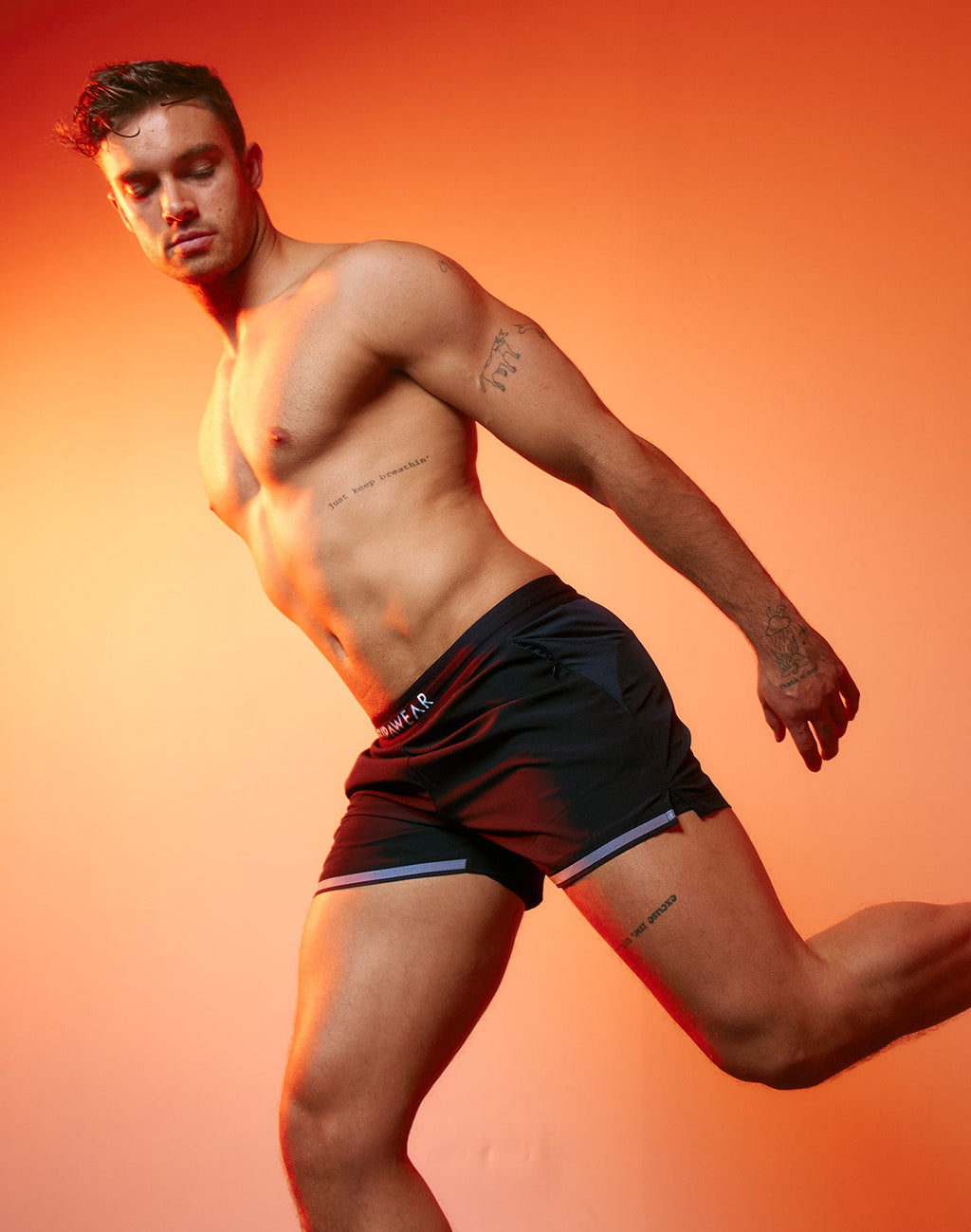 Black Supawear SPR Performance Shorts by CITYBOYZ★USA, athletic shorts with a sleek design, suitable for workout and sports activities.
