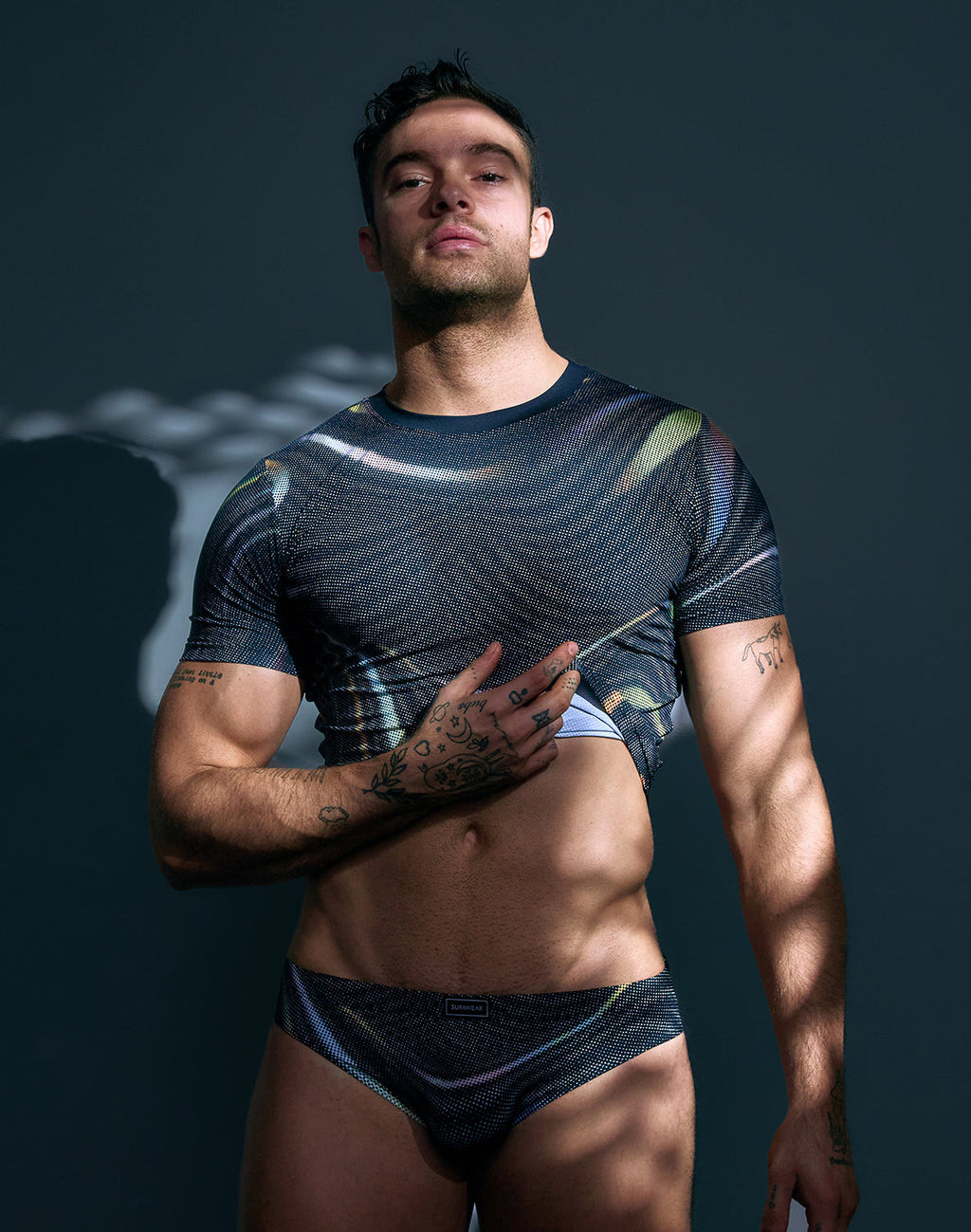 CityBoyz USA Supawear Pride Swirls cropped T-shirt featuring colorful swirl design and comfortable fit.