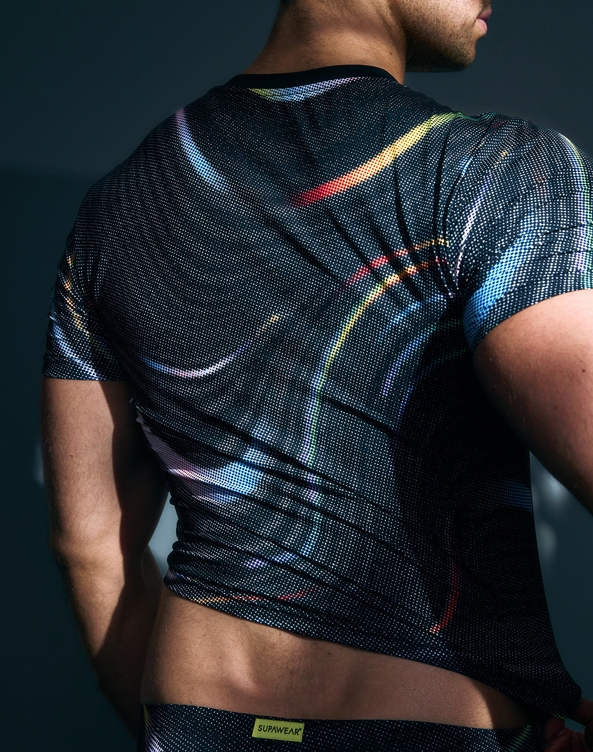 CityBoyz USA Supawear Pride Swirls cropped T-shirt featuring vibrant rainbow swirl design and casual fit.