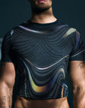 CityBoyz USA Supawear Pride Swirls cropped T-shirt featuring vibrant rainbow swirl design and comfortable fit.