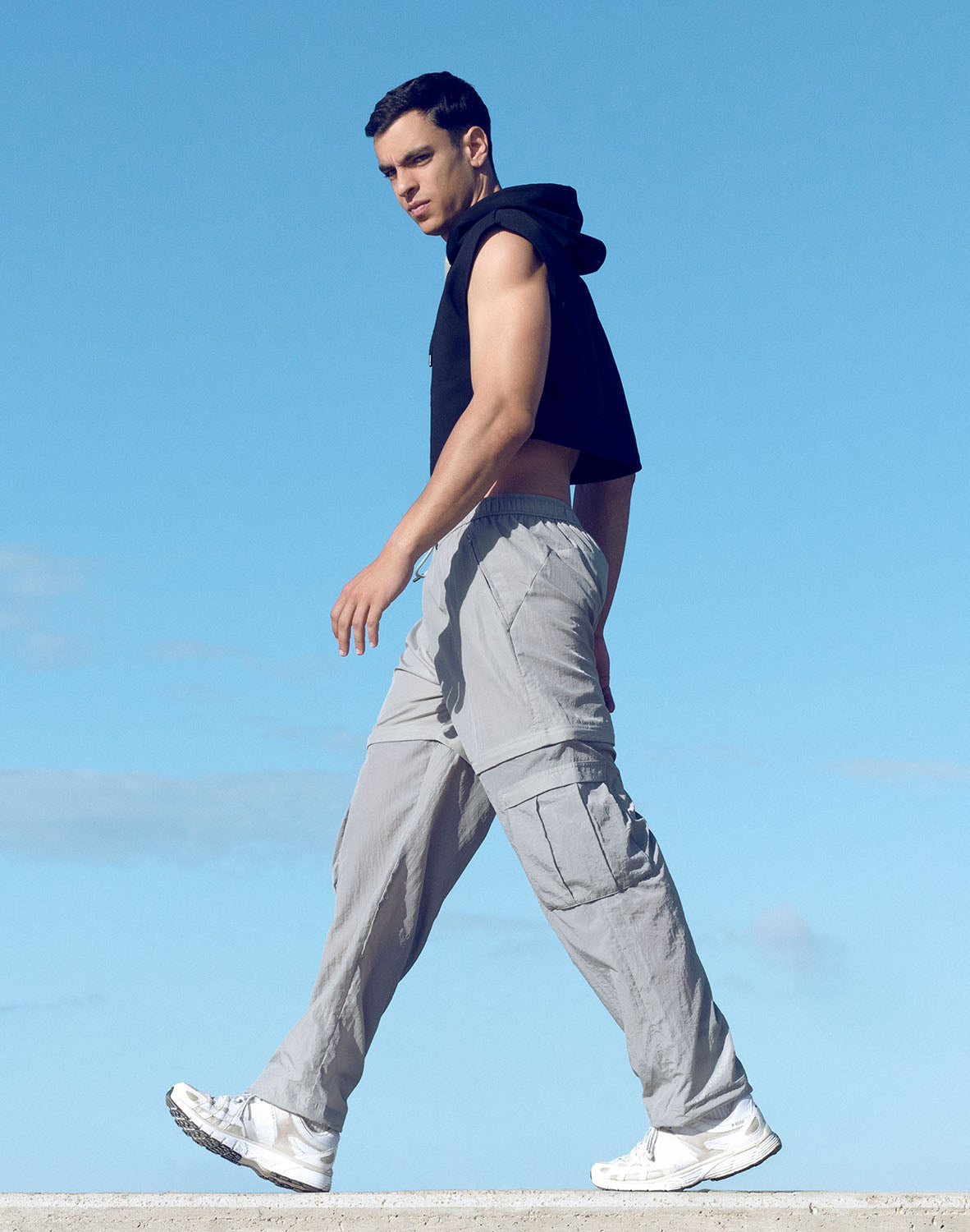 Grey Supawear Zip-Off Pants by CITYBOYZ USA with adjustable zip-off legs and modern athletic design.