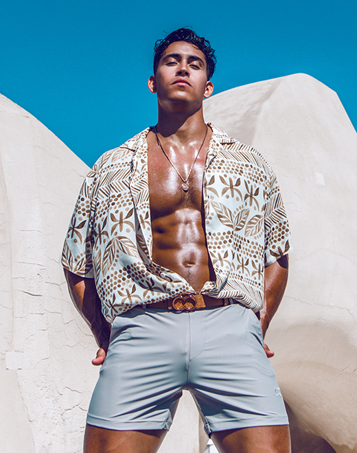 CityBOYZ★USA 2Eros Bondi Short in brown, casual men's shorts with a comfortable fit and stylish design.