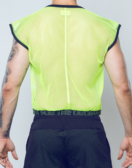 CITYBOYZ★USA Supawear neon mesh shirt featuring a vibrant, semi-transparent design with a fitted style and bold neon colors.