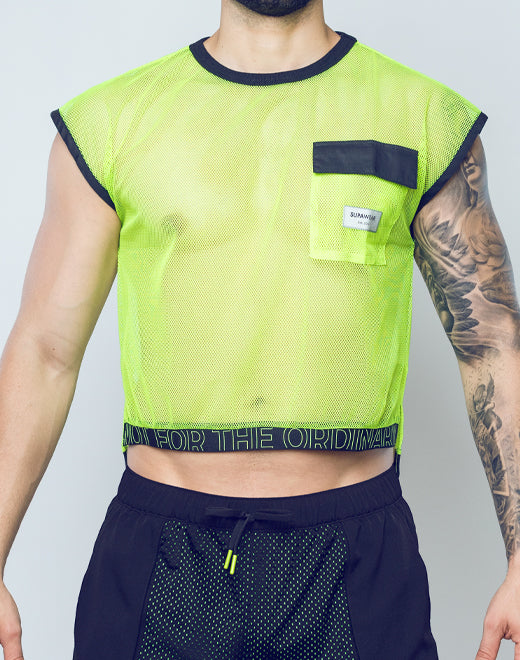 CITYBOYZ★USA Supawear neon mesh shirt featuring vibrant, see-through fabric with a stylish fit and bold design.