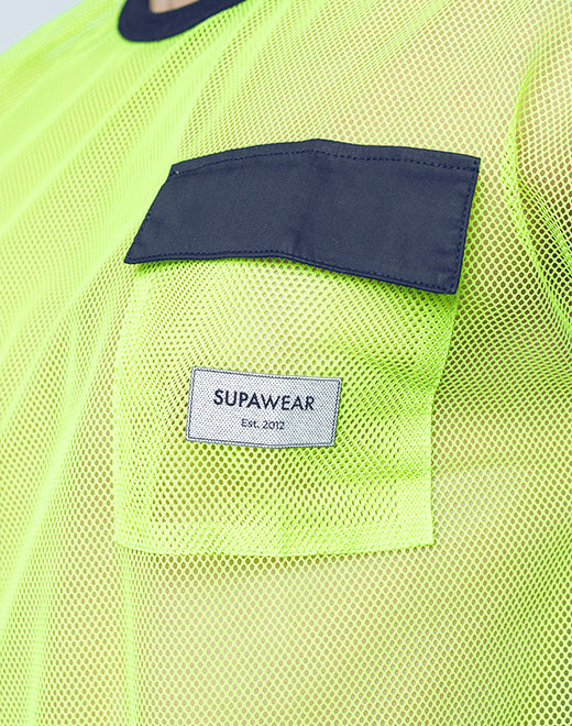 CITYBOYZ★USA Supawear Neon Mesh Shirt featuring vibrant, see-through mesh fabric and a stylish design.