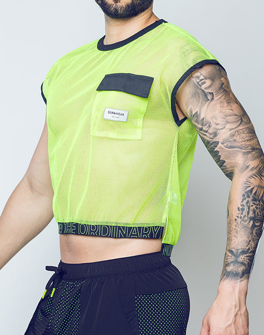CityBoyz USA Supawear neon mesh shirt, lightweight and breathable with vibrant neon mesh fabric, perfect for stylish casual wear.