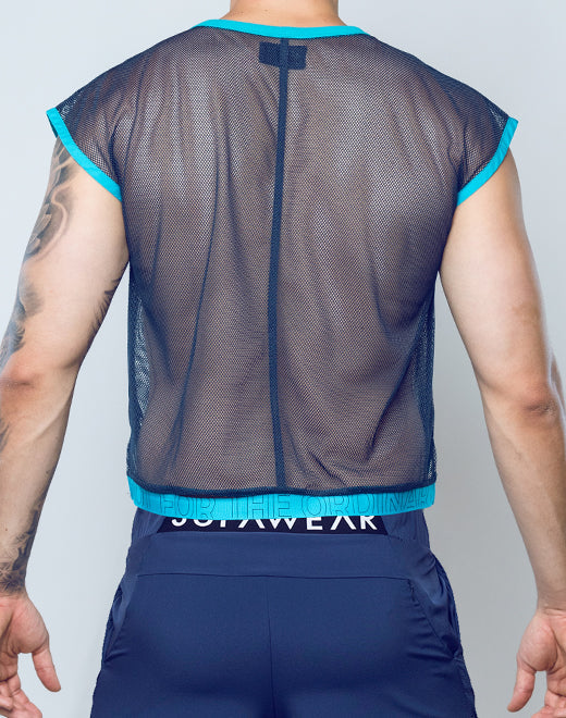 CITYBOYZ★USA Supawear Neon Mesh Top shirt with vibrant neon mesh fabric, shown on a mannequin.